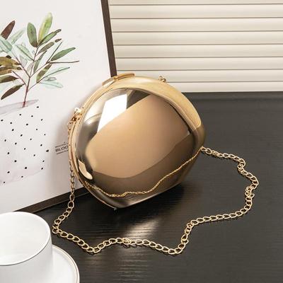 2025 Shiny Gold Metallic Goose Egg Acrylic Clutch