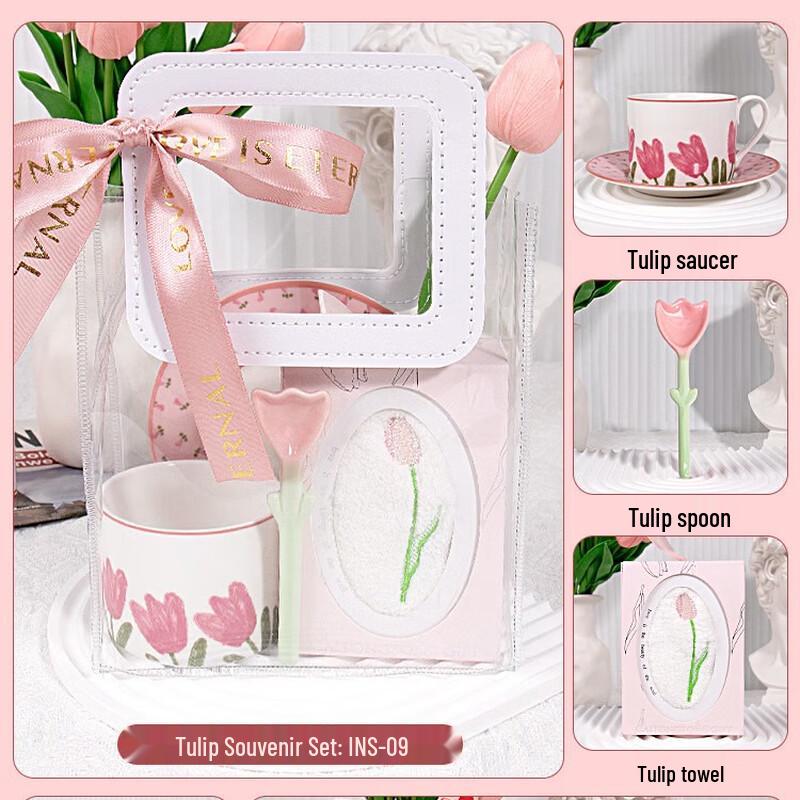 Tulip Ceramic Cup and Saucer Set
