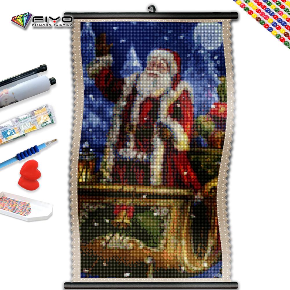 

5D DIY Рамка Алмазная картина Санта-Клаус Вышивка Пейзаж Зимняя полная квадратная мозаика Рождественская картина из горного хрусталя Домашний декор