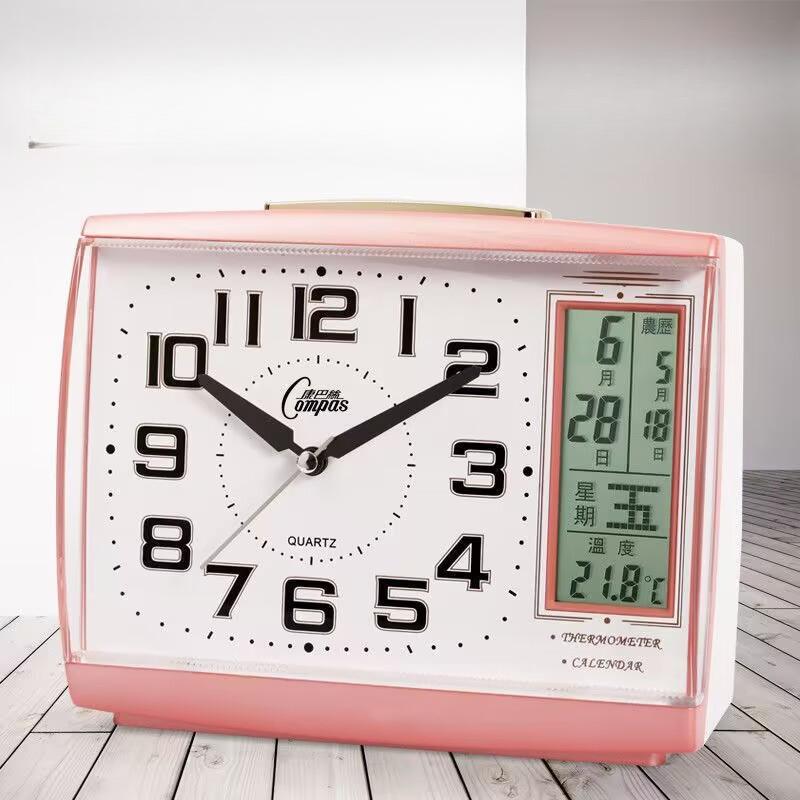 

Silent Large Font Alarm Clock Perpetual Calendar Night Light Temperature Clock Sleepy Student Elderly Bedroom Bedside Table