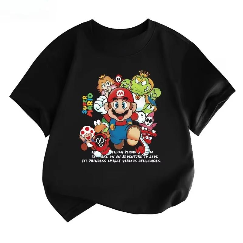 2026 Hotselling New Popular Super Mario Short Sleeved Tshirt for Boys In Summer Comfortable Half Sleeved Top