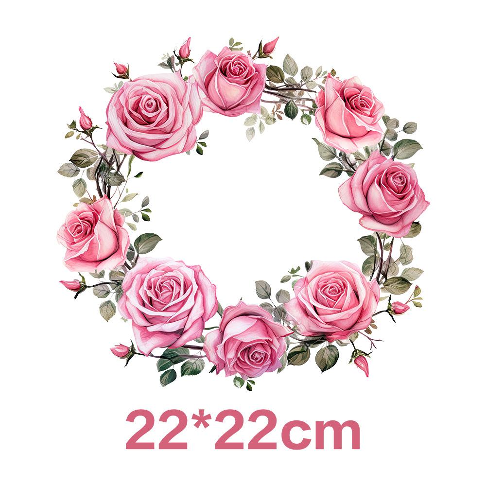 Flower Iron On Transfer Stickers Cute Design Ready To Press Heat Transfer Vinyl Decals Applique for T-Shirt Backpack Clothes