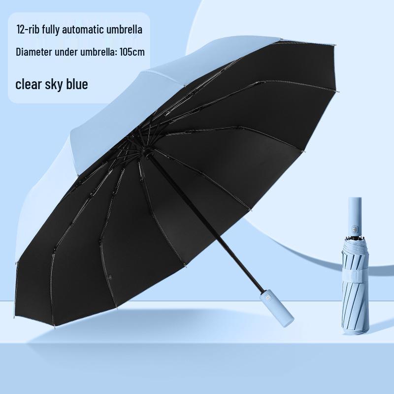 Men's Dual-Use Automatic Folding Umbrella: Windproof, Sun & Rain Protection, Customizable