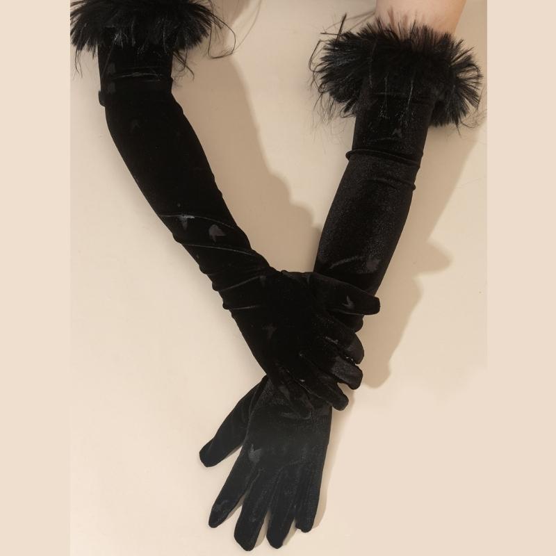Elegant Operas Gloves Women Dancing Dress Gloves Female Evevning Party Gloves Embossed Butterfly Gloves for Night Club