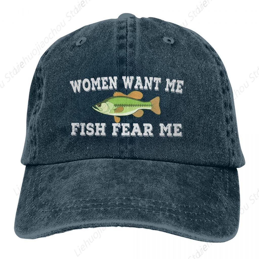 Ženy mě chtějí Ryby se mě bojí Ženy mě milují Ryby se mě bojí Rybaření Táta citáty Sarkastické vtipy Baseballové čepice Peaked Cap Meme Klobouky