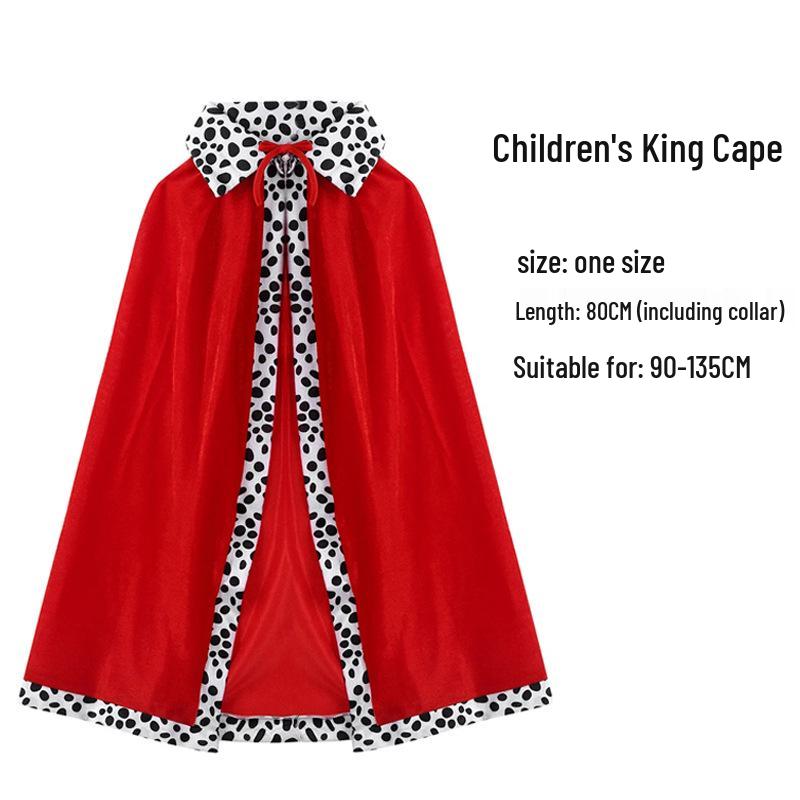 Roter Umhangschal für Halloween, Geburtstag, Party oder Weihnachten - Königs- und Prinzenkostüm für Kinder und Erwachsene