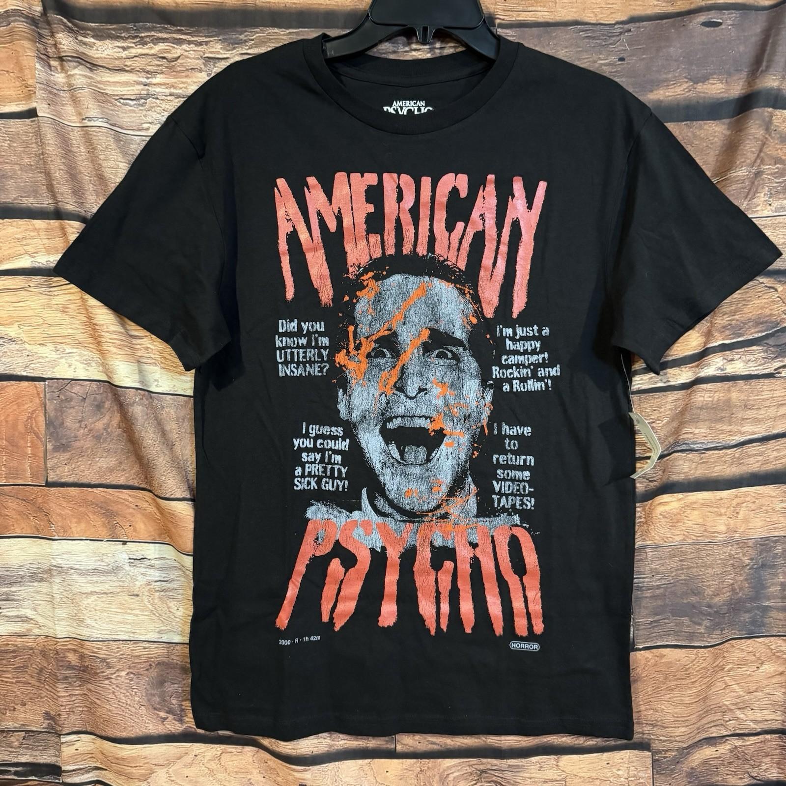 American Psycho M Iconic Patrick Bateman Horror Movie Quote Tee NWT Unisex T-Shirt S