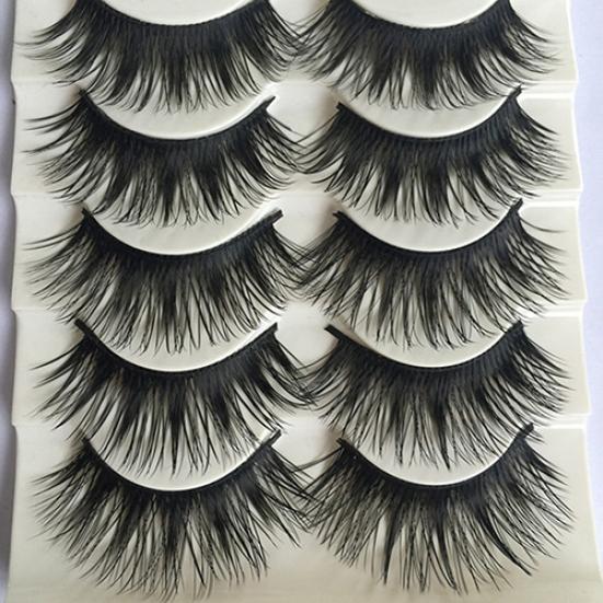5 Pairs Beauty Long Thick Eye Lashes False Fake Cross Eyelashes Makeup Tool