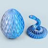 3D Printed Snake Egg Figurine Movable Joints Snake Figure Desk Fidget Toy Egg with Articulated Snake Inside Decoration Ornament