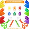 Colorful Counting Bears With Sorting Cups  Tweezers Toddler Counting  Color Sorting Educational Toy Gift For Kids Boys Girls