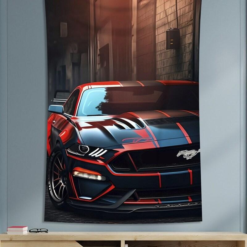 Mustang Muscle Car Tapestry 75x100