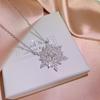 3er-Pack Trendiges Schneeflocken-Kristall Sterling-Silber Set für Hochzeit Ohrring Ring Halskette Anhänger Damen Geschenke Verpackung