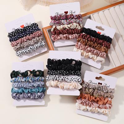 5er-Set modische koreanische Scrunchies, Haargummis mit Leopardenmuster, elastisches Haarband-Set für Damen, Haaraccessoires