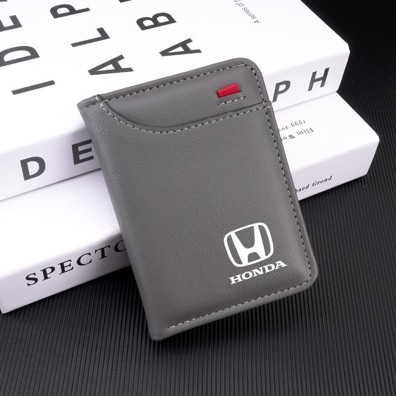 Custodia Portacarte in Pelle di Lusso Portafogli Portatili Emblemi Auto Per Honda Civic XRV HRV City Accord Odyssey Spirior CRV Jazz XI6