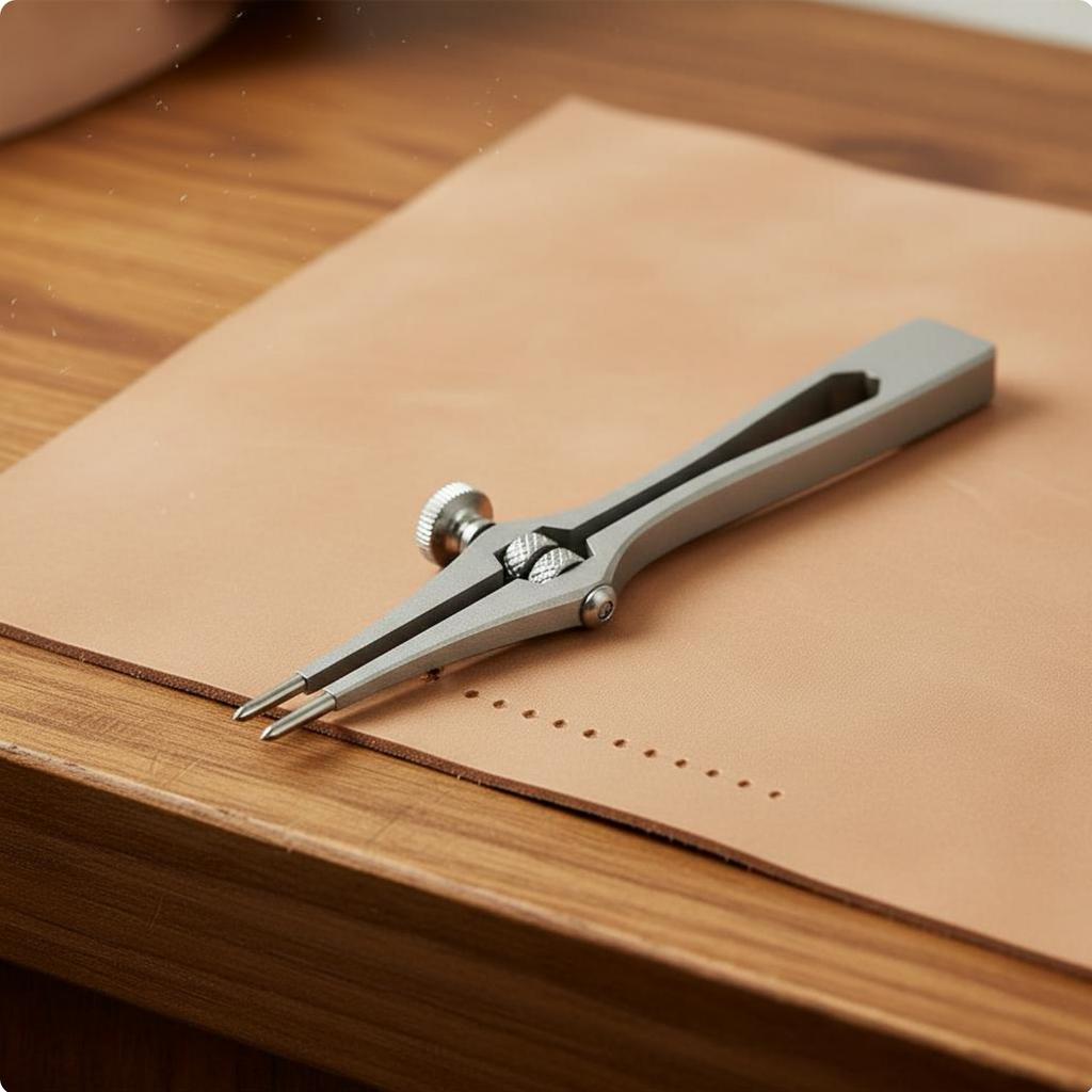 Adjustable Spacing Leather Perforate High Carbon Stainless Steel Leatherworking Tool for DIY Hobbyists