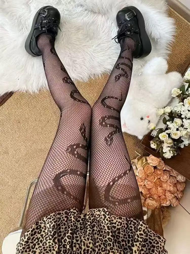 1 Fashionable and Sexy Snake Shaped Fishing Net Sock for Women, Cute Pantyhose, Leggings