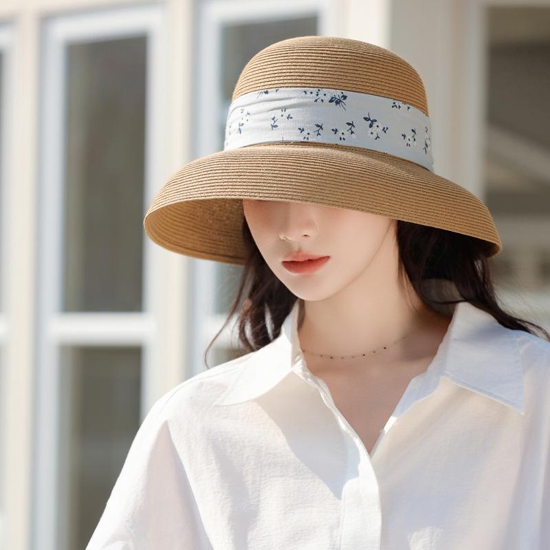 Summer New Hat Women's Streamer Lafite Straw Hat Summer Outdoor Sun Hat Sun Hat
