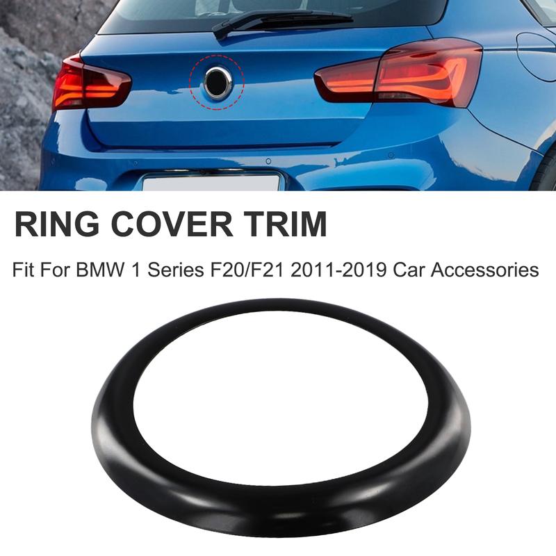 1PCS Black Rear Boot Badge Ring Cover For BMW 1 SERIES F20 F21 2011- For Petrol 114i 116i 118i 120i Models Long-lasting ABS