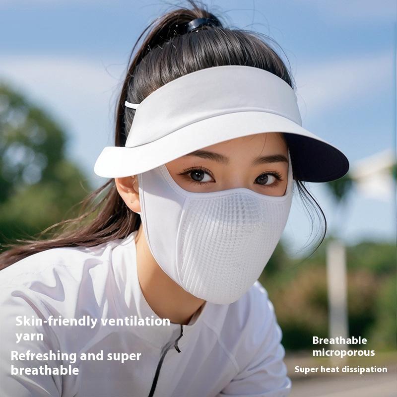 GOLOVEJOY XTJ146 Summer Cycling Face Mask Ice Silk Breathable UV Shield Face Cover Sun Hat