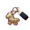 999 Pure Gold Cute Cartoon Horse Keychain Pendant - Year of the Horse Mobile Ornament Gift