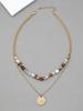 Fashionable, Personalized, Simple, Versatile, Bead Double Layered Chain Necklace, Versatile, High-end, Collarbone Chain