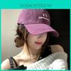 Trendy Wide Purple Brim Baseball Hat Women Soft Top Duckbill Cap Wear Leisure