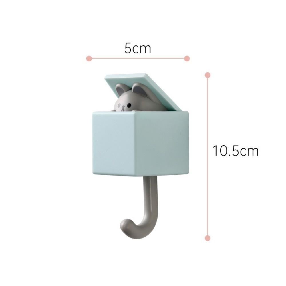 Punch Free Cute Cat Wall Hook Self Adhesive Cartoon Decor Hooks Wall Hanger For Keys Bags Towels