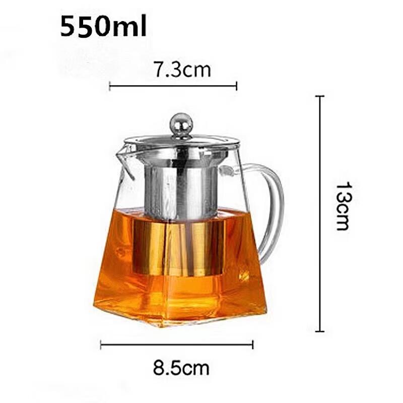 Beiduoyang 550ml Square Glass Teapot with Infuser