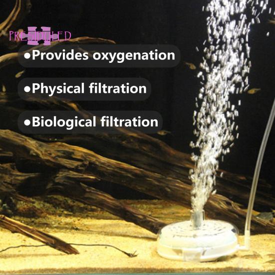 Aquarium Small Fish Tank Filter, Ultratunt, Tyst nedsänkbart luftningsfilter - Multifunktionellt sponge Turtle Tank Runt Filter