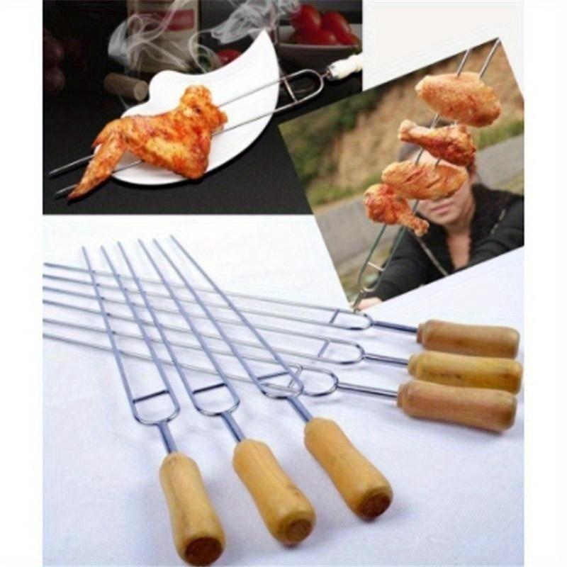 6 Teile/satz Grill Werkzeuge Edelstahl Fleisch Grill U Form Gabel Kochen Im Freien Mais Halter BBQ Gabel Werkzeug