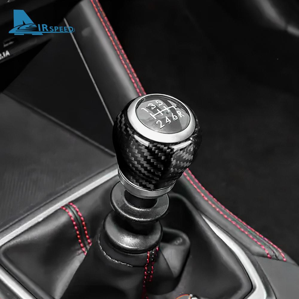 Carbon Fiber 2022-2023 for Subaru WRX Gear Shift Knob Cover Luxury Hard Interior Trim Accessories In Red Black for LHD RHD Cars