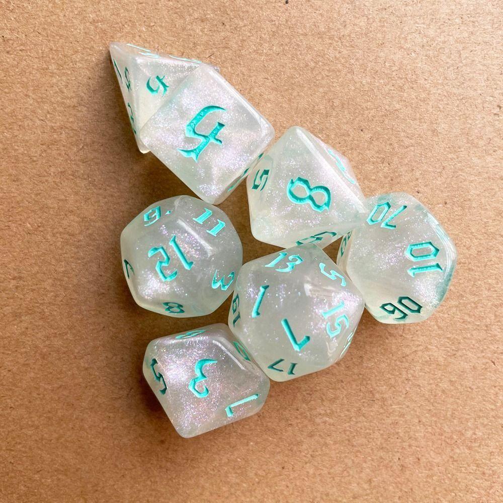 7Pcs/Set 7-Die DND Dice Acrylic Game Dice Durable Polyhedral Dice For TRPG DND