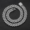 Collana a Catena Cubana da 15 mm Lucida Hip Hop Donna Uomo Strass Colorati Ghiacciata Catena Cubana Gioielli Punk Collana Regalo