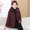 Women's Winter Fleece Jacket: Hooded, Thick, Warm Wool Blend Coat for Middle-Aged and Elderly