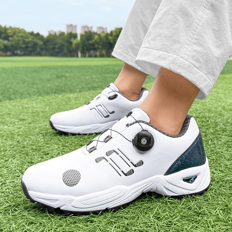 Foreign trade new golf shoes men's rotating buckle lace-free lightweight casual non-slip waterproof golf shoes
