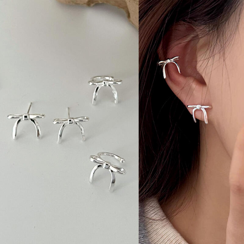 

Ers Ribbon Stud Earrings Bracelet (925 Silver) earring