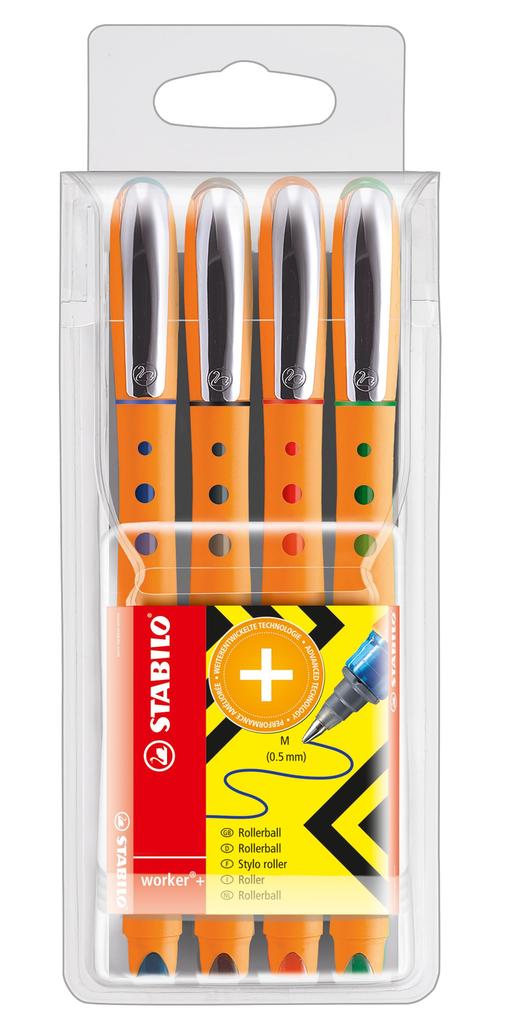 Stabilo Bionic Worker Ballpoint 4 Water-Based Pen, 0.3mm, Colors, 2016S-4-001