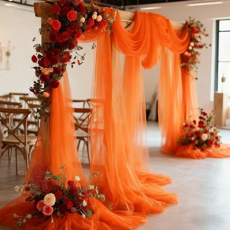 Tessuto Tulle Decorazioni Fai da Te Accessori Matrimonio Festa Evento di Natale Tessuto a Rete Trasparente Materiale Elegante Runner da Tavola Fiocchi per Sedie Sfondo