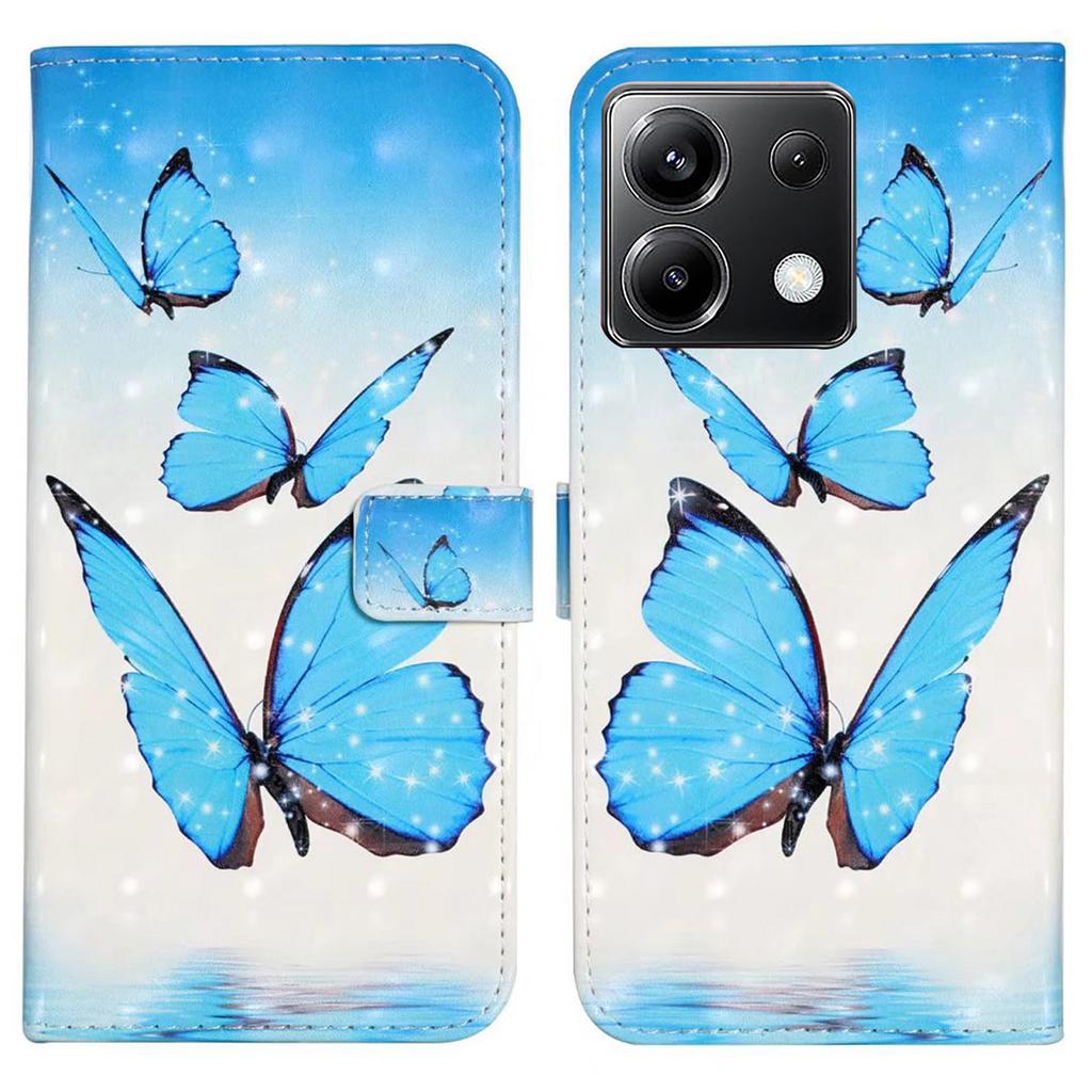 For Xiaomi Poco X6 5G/Redmi Note 13 Pro 5G Case 3D Creative Pattern PU Leather Stand Phone Cover