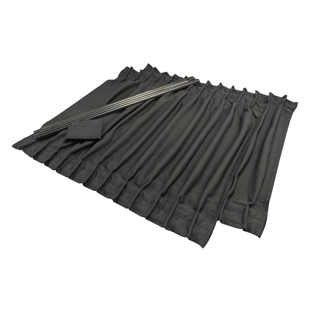 Tsuchiya Yac Car Interior Sunshade Side Stretch Curtains, Curtains, 2, Black, Large, L-313