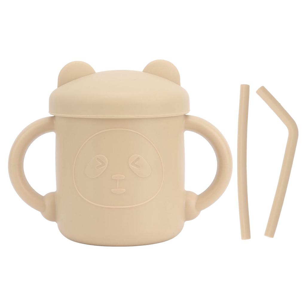 1 Pcs Silicone Sippy Cup Panda Pattern Baby Learning Training Cup Drop Resistant Silicone Sippy Cup