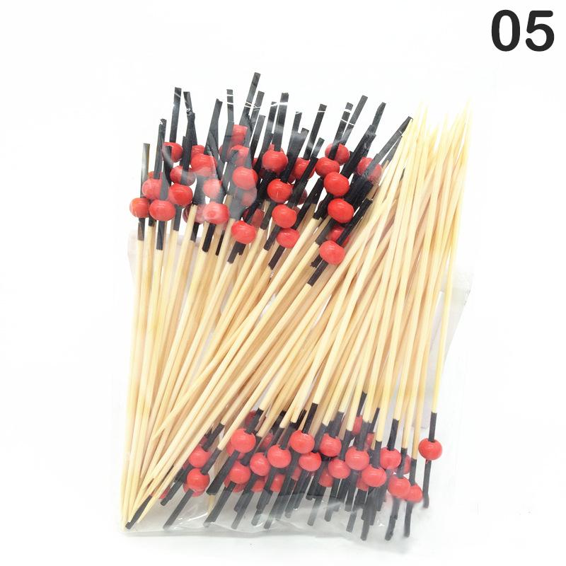 Disposable Bamboo Skewers Food Picks Buffet Cupcake Fruit Fork Party Cake Dessert Salad Vegetable Sticks Toothpick Skewer