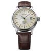 SEIKO Automatic/Manual Mechanical Movement Cow Leather Strap Watch 40.5mm Men's Watches Silver Dial SSK041J1