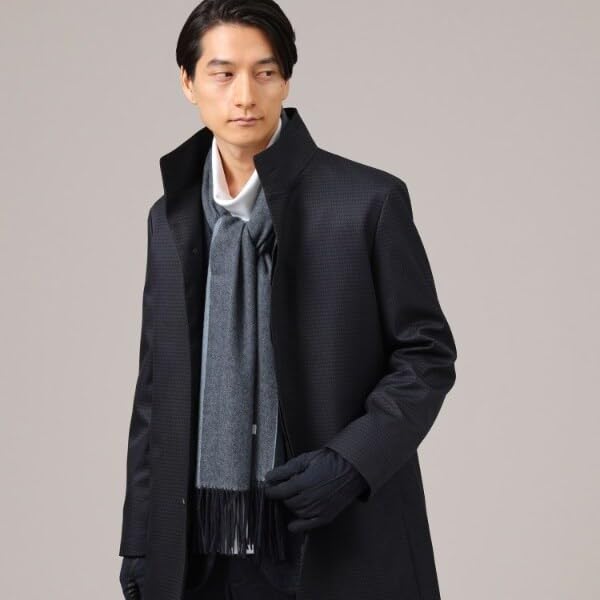 Takeo Kikuchi Cashmere Solid River Cashmere Navy 00 100% Stole/Scarf, Pattern, Color-Combo Scarf, G8701093, Men's, (093), (FREE)