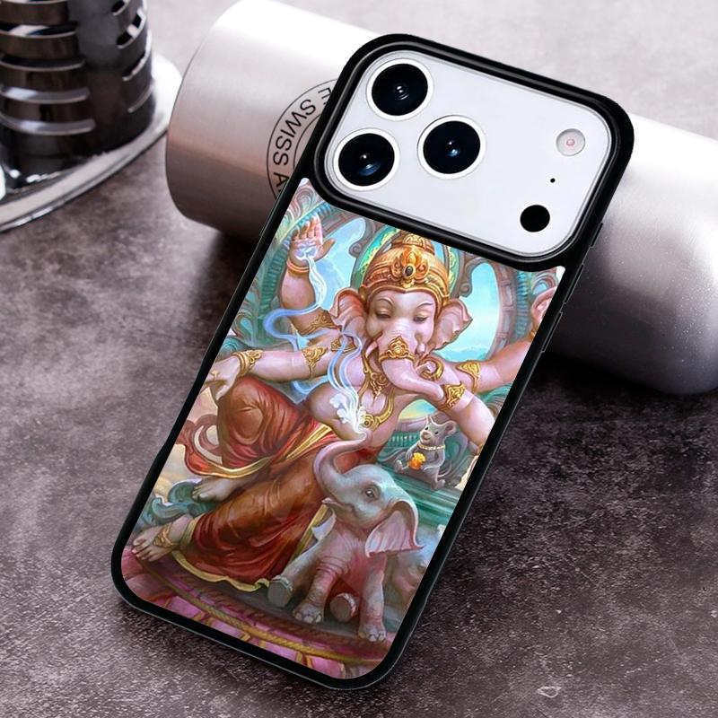 

Ganesh Elephant God Phone Case for iPhone 17 16 15 Pro Max Air 14 13 12 11 Plus Shockproof Cover iPhone 11 Pro Max