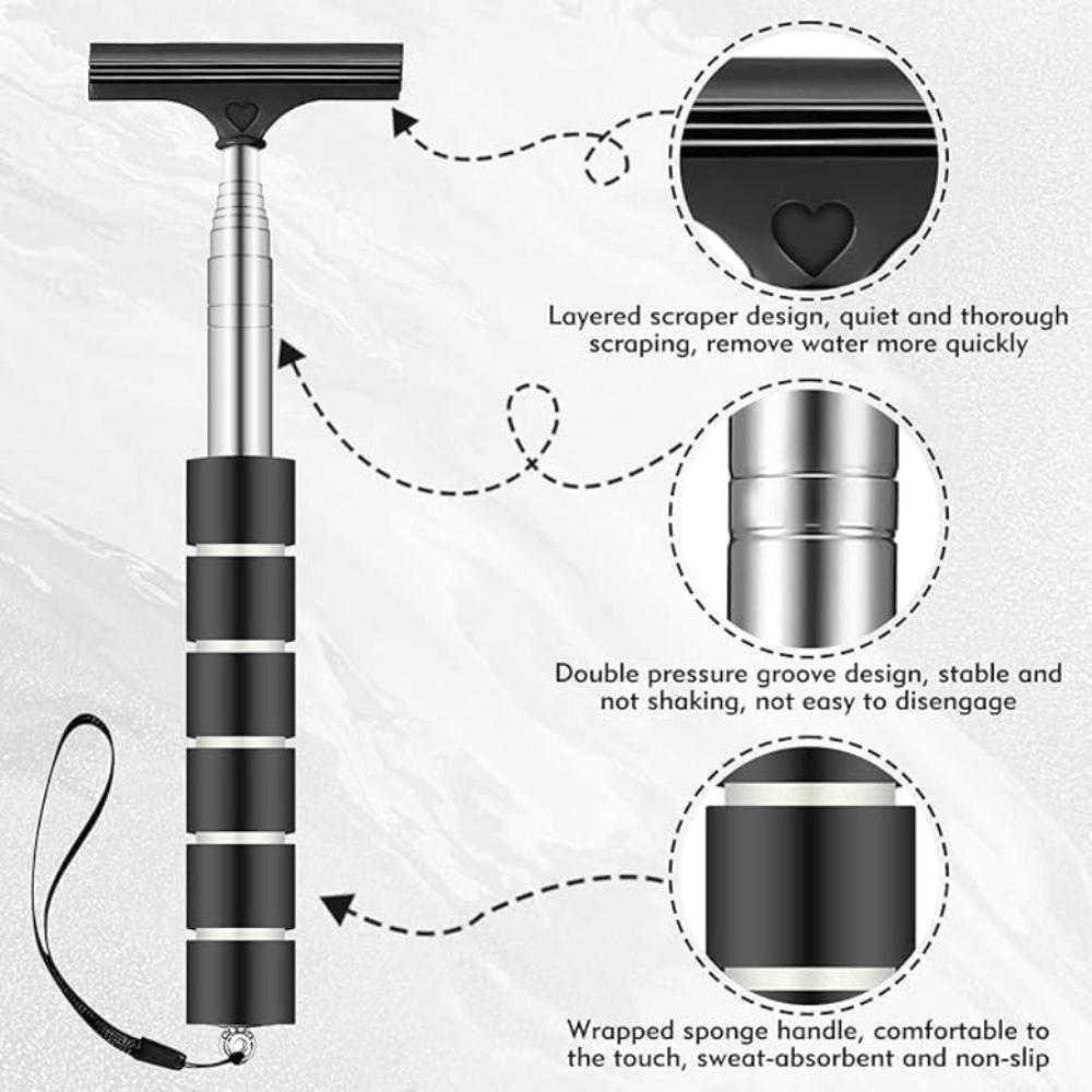2-Pack Extendable Window/Mirror Cleaner Set! Telescoping Tool for Car & Home - Includes Lanyards, Fights Rain & Dirt, Ergonomic