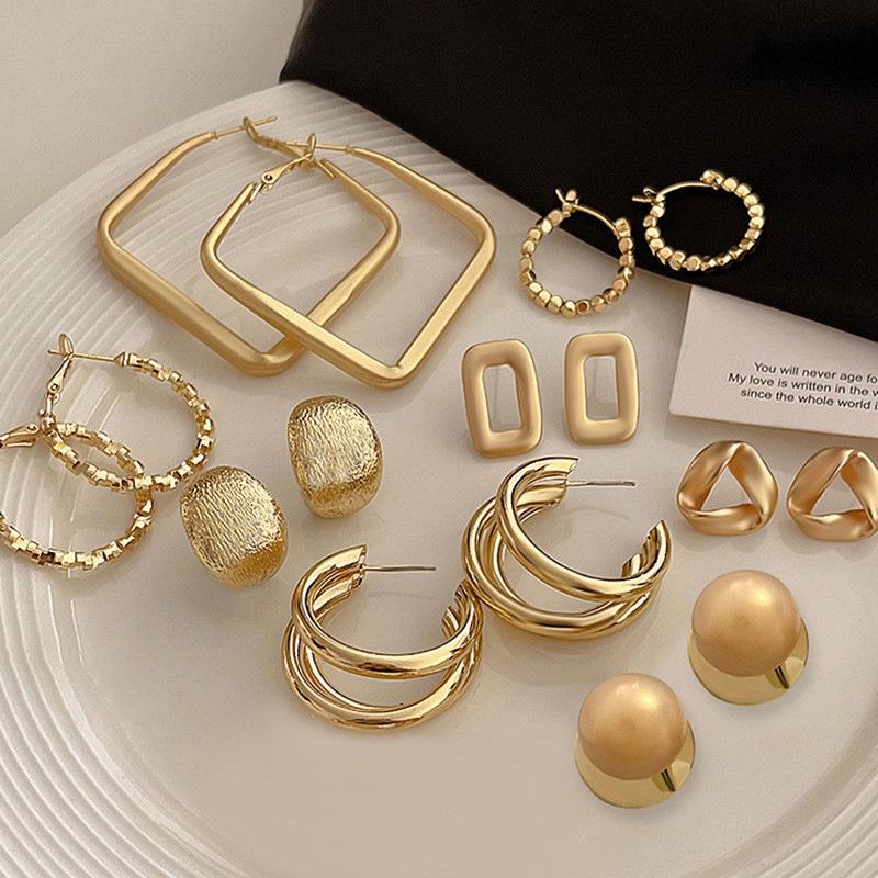 Silver Needle Geometric Metal Earrings: Elegant, Fashionable, High-End Design Stud Jewelry.