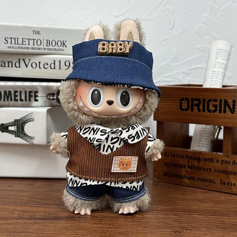 Fashion Dolls Clothes Ropa Labubu Clothes Outfit Doll Accessories For 15/17cm Labubu V2 V1 Plush Doll's Suspenders Suit