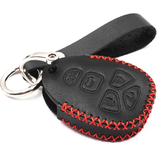 Black Leather for Chevy Traverse 2007-2016 Tahoe Suburban GMC Acadia Yukon XL Buick Enclave Cadillac Escalade Saturn Outlook 5 Buttons Smart Remote