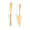 1set/2pcs Stainless Steel Cake Shovel Server Set Western Cheese Bread Knife For Baking Cake Wedding Birthday Celebration